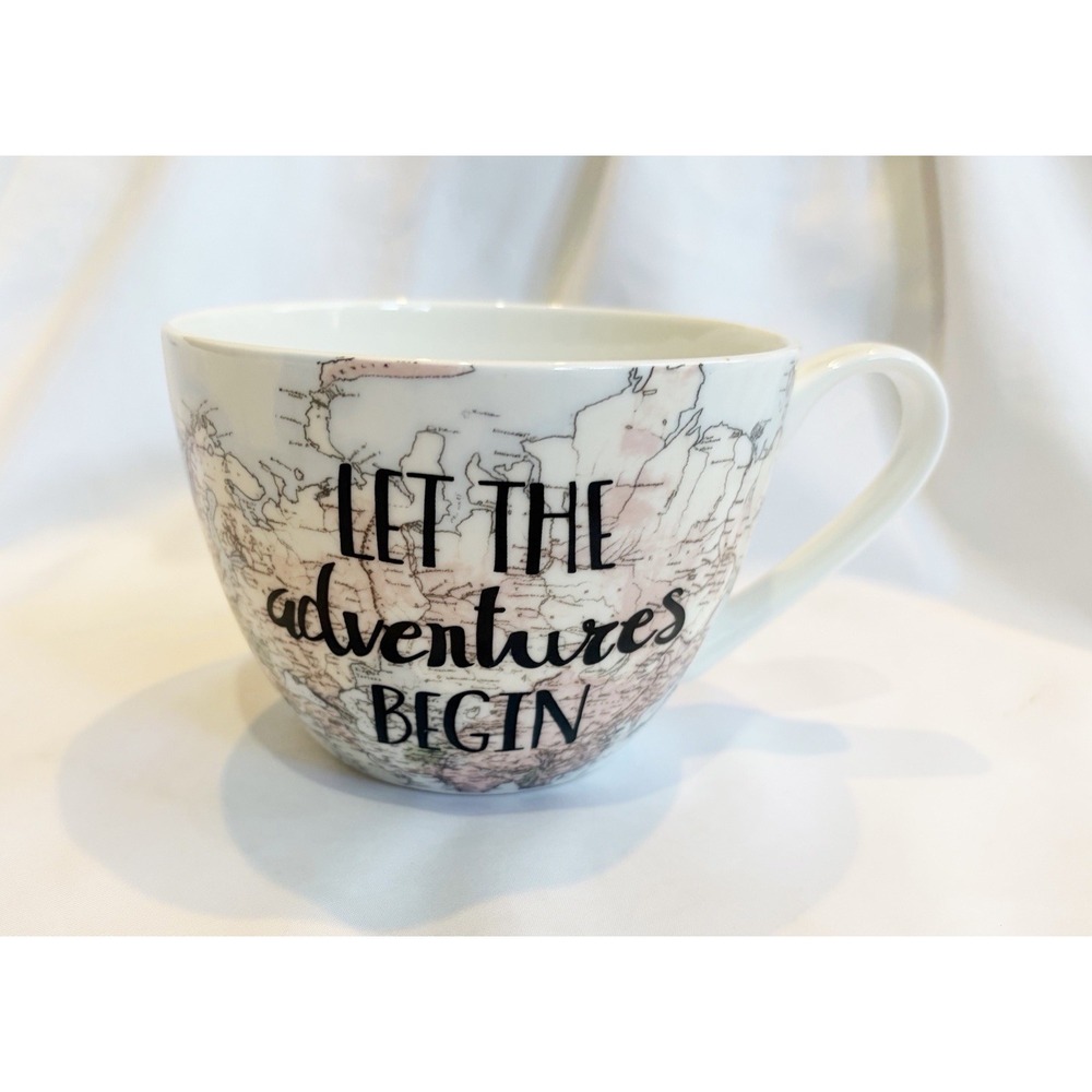 Portobello By Design "Let The Adventures Begin" 18 Ounce Large Mug ~ Mint Cond.